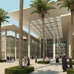 university entrance CENTRAL LIBRARY IN PRINCESS NORA BINT ABDULRAHMAN UNIVERSITY (PNU) - KSA